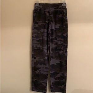 Boys cargo pants black camo 12 slim